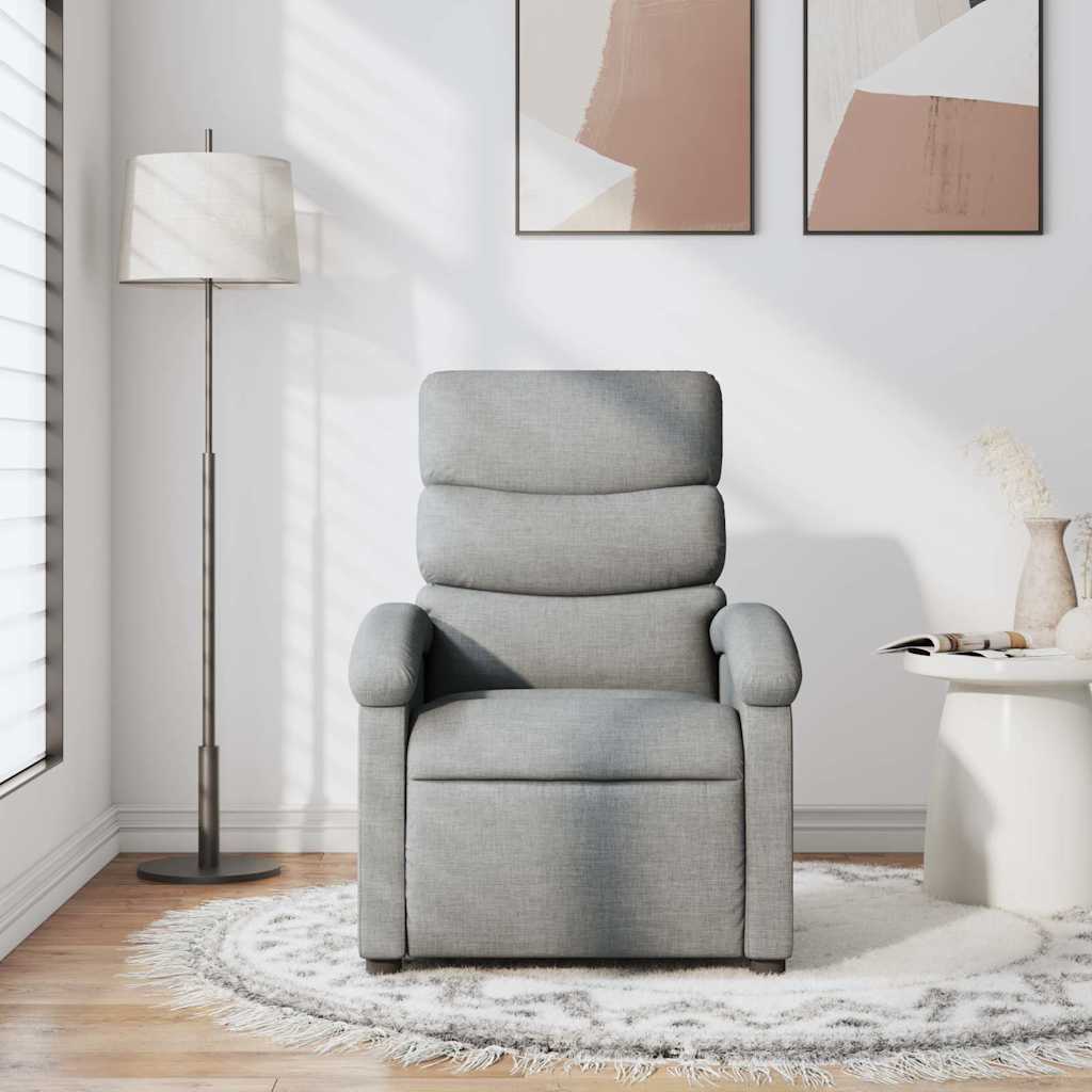 Relaxation Armchair Light Grey Fabric