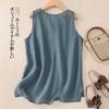 Strap Vest Women's Summer New Artistic Cotton and Linen Sleeveless Inner Layer Bottom Shirt Versatile Embroidered Round Neck