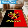 Custom Name Recife Lion Crest Flag Rug Game Carpet, Floor Mat for Bedroom Living Room Entryway Rug, Home Decor Idea Gift for Christmas birthday