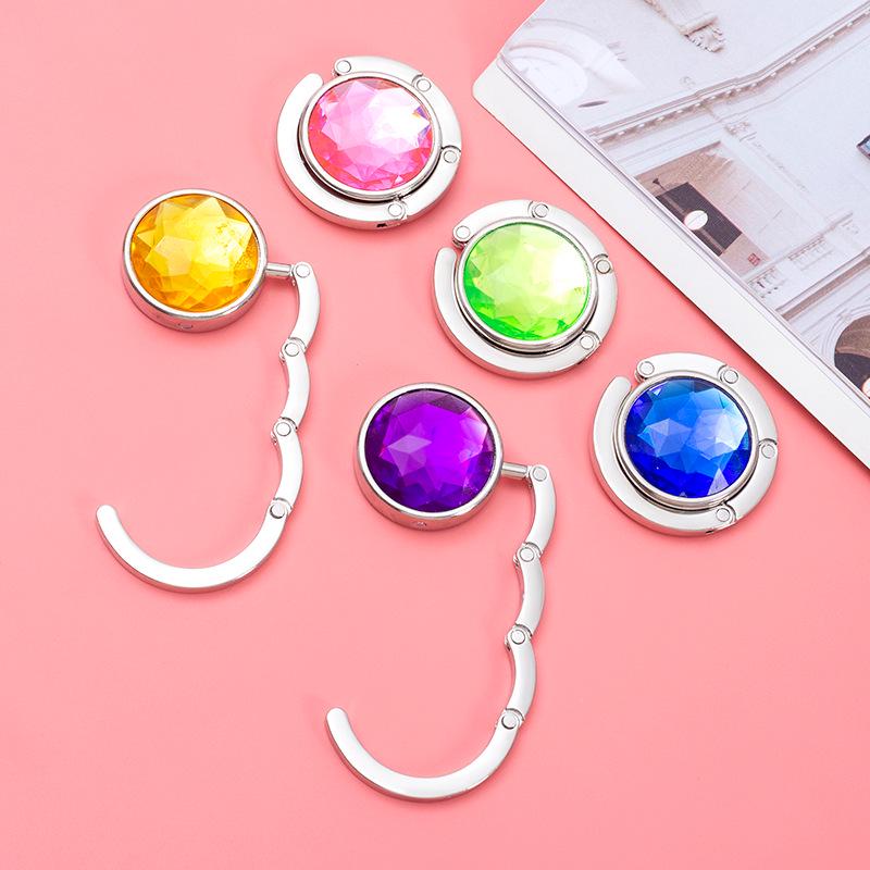 Silver Diamond Folding Handbag Hook - Custom Metal Zinc Alloy Hanger