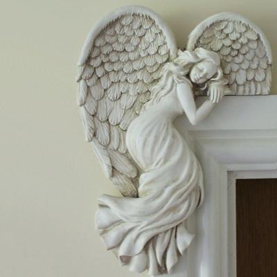 Türrahmen, Engelsflügel, Skulptur, Kunstharz, Statue, Kunst, Heimdekoration, Dekoration, perfektes Geschenk
