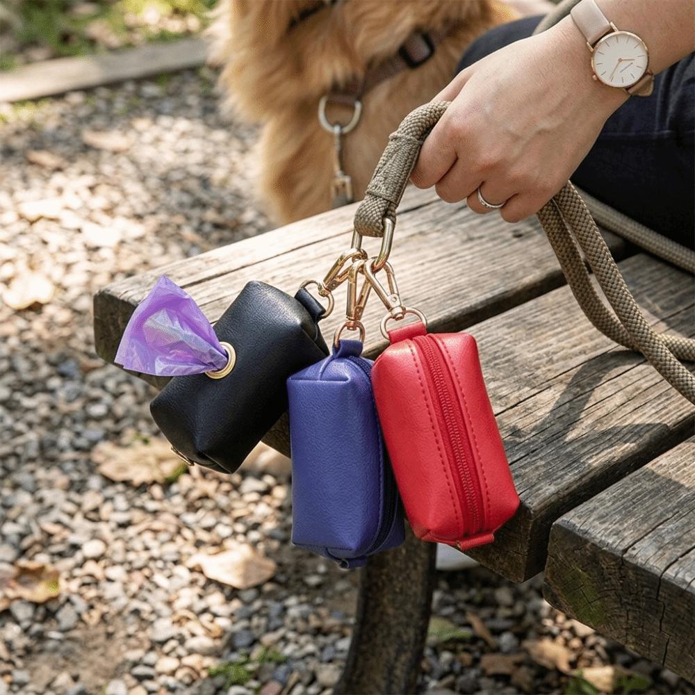 Zipper Closure Pet Poop Bag Holder Mini Size Poop Bag Carrier Daily Dog Walking