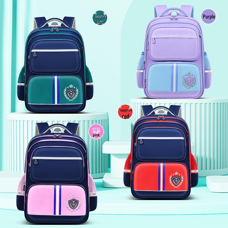 Lightweight Waterproof Backpack with Spine Protection for Kids Ages 6-12, Suitable for Grades 1-6