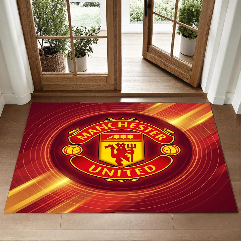 Manchester United Design Crystal Velvet Rug Soft Decorative Mat for Bedroom Entrance