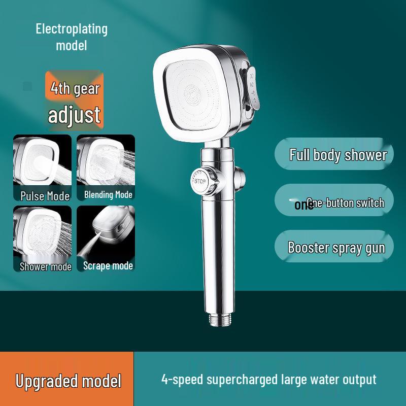 5-Speed Handheld Shower Head with Large Panel & Water Filter for Enhanced Bathing Experience