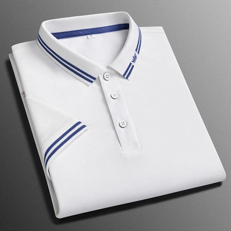 

Summer Breathable Luxury Men s Shirts Cotton Embroidered Business Short Sleeve Top POLO Shirt for Men Casual Formal