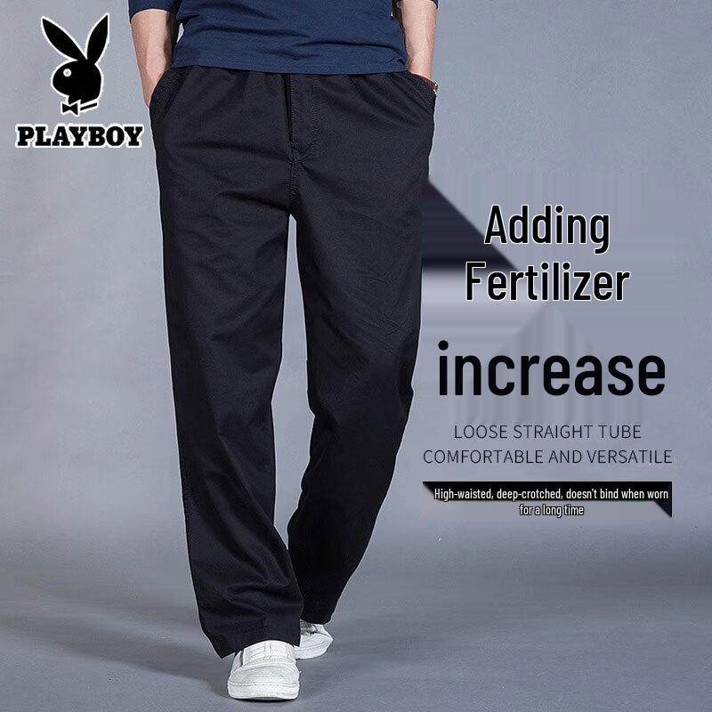 PLAYBOY Men s Loose Fit Casual Cotton Blend Pants 4XL