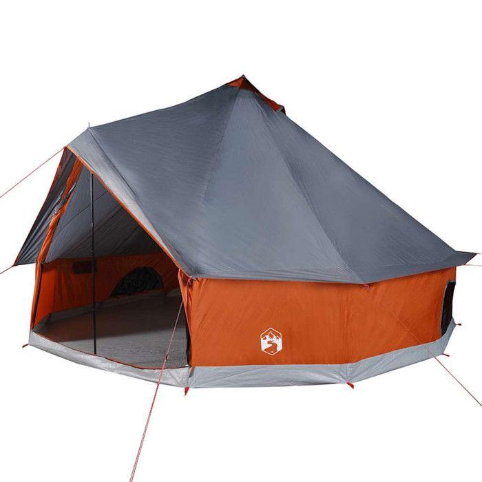 Tente familiale tipi 6 personnes gris et orange imperméable