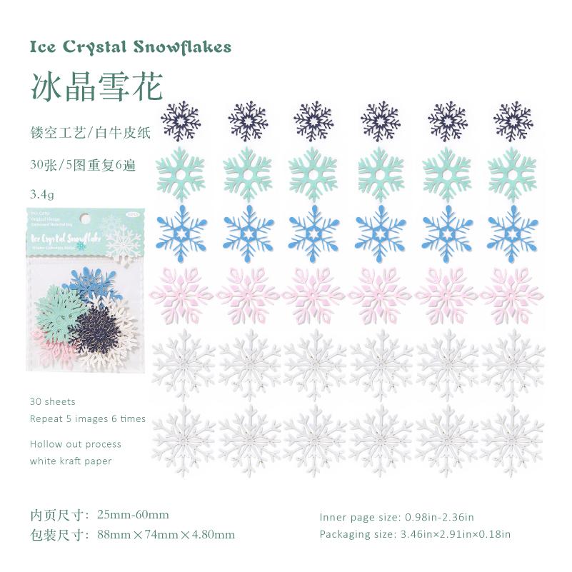 

30/180pcs Creative Retro Snowflake Animal House Plant Hollow Material Paper Art Handbook Scrapbooking DIY Aesthetic Supplies