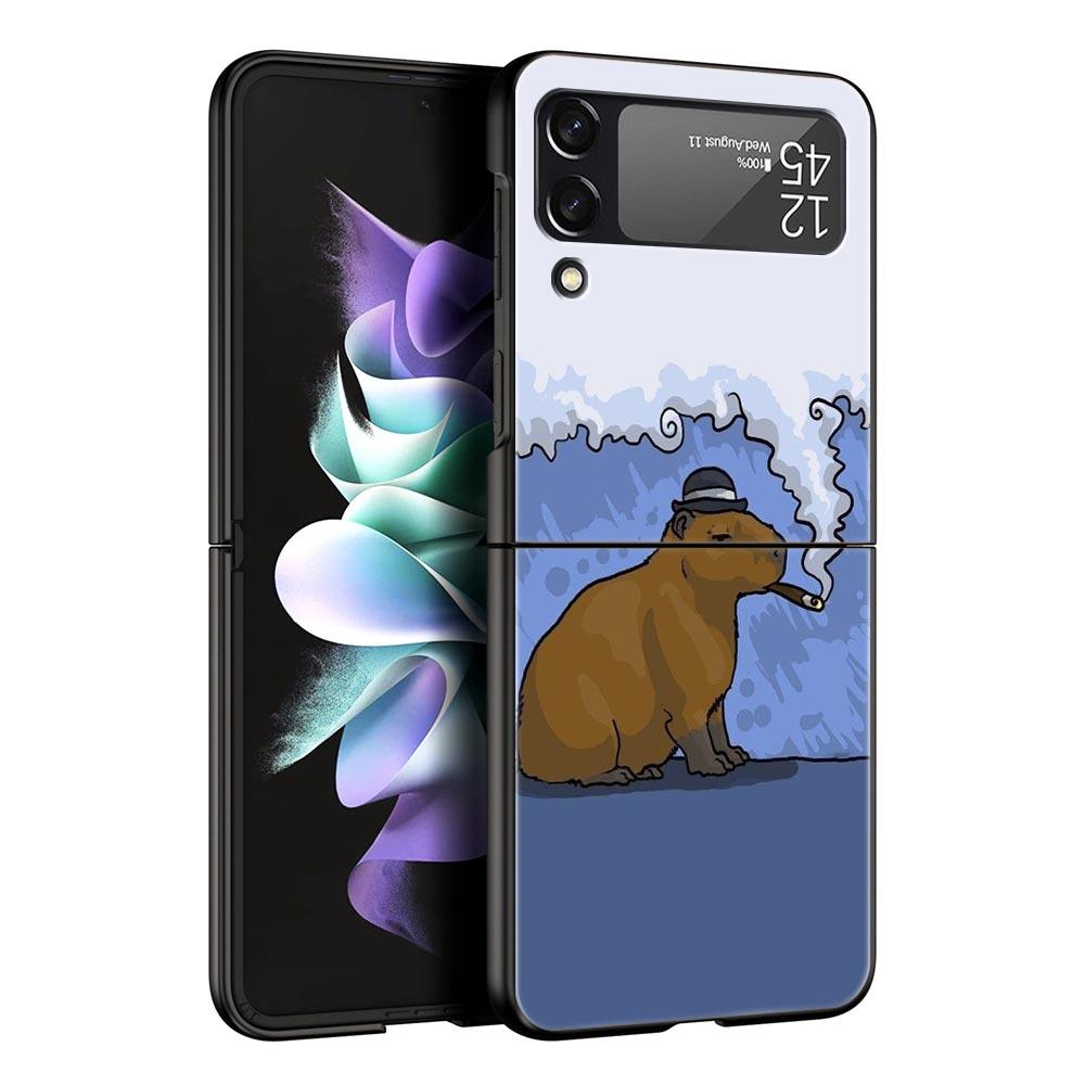 

Милый чехол для телефона Capybara для Samsung Galaxy Z Flip 3 4 5, складной чехол для Samsung Z Flip3 Flip4, жесткий чехол-бампер для ПК Samsung Z Flip 5