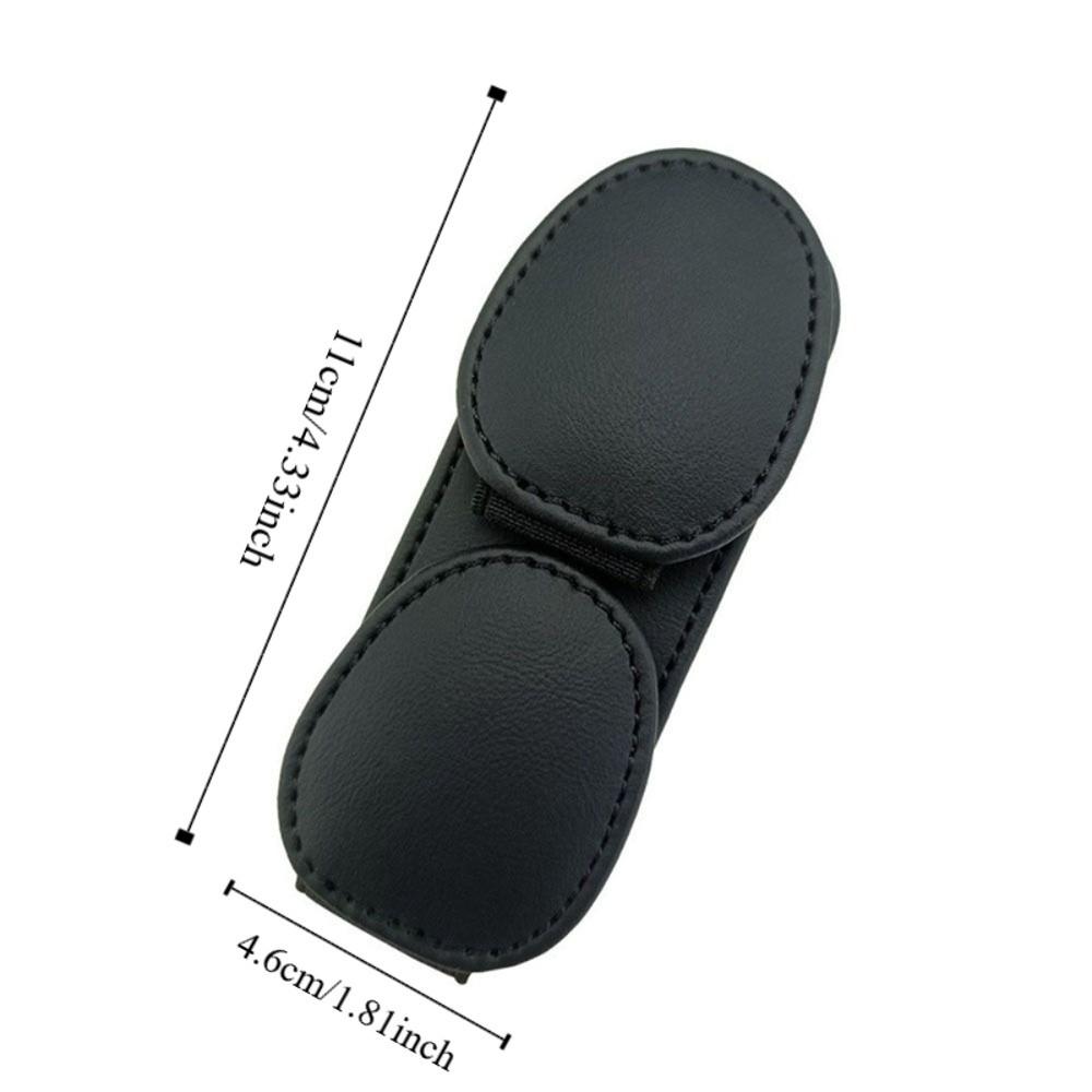Double Clip Car Sunglasses Frame PU Leather Eyeglasses Storage Clip Ticket Card Clip  Truck