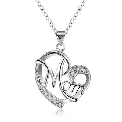 Neue Mode 925 Sterlingsilber Großer Liebesherz Anhänger Halskette für Frauen Silber 925 Schmuck Halskette