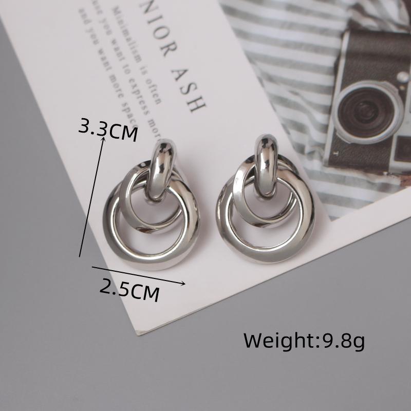 Orecchini a Bottone Rock Intrecciati per Donna Statement Europeo Nodo Metallico Liscio Orecchino Minimalista Gioielli da Festa Ingrosso Regalo Ragazza