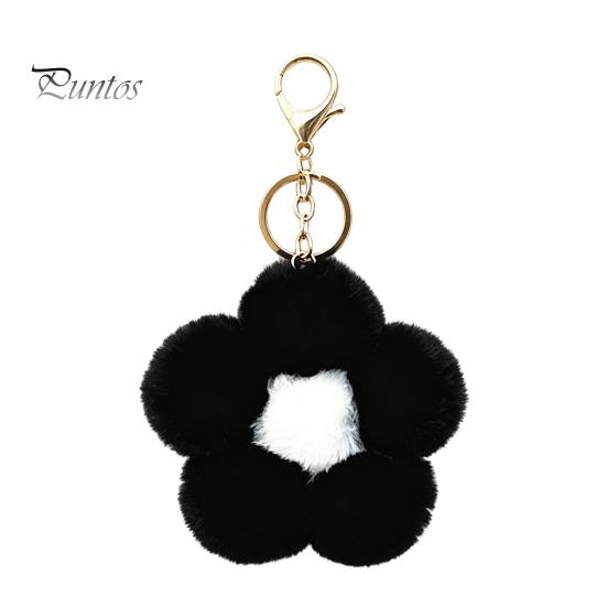 Aesthetic Handbag Pendant Plush Flower Keychain for Handbags, Five-petal Bag Charm, Backpack Hanging Accessory Fluffy Women