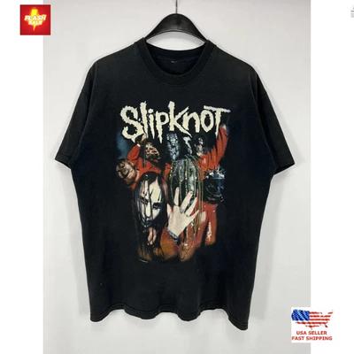 NEU!!! 2000er Slipknot Band Schwarzes Baumwoll-T-Shirt, Fan-Geschenk