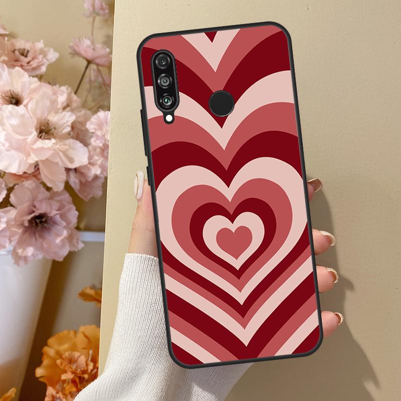 Latte Love Tunnel Brown Heart For Huawei Nova Y70 Y91 Y61 Y73 Y72 Y90 Y60 12s 12i 11i 8i 9 10 SE P40 Lite P30 P60 Pro Case