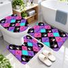 3Pcs Flannel Toilet Mat Set Kuromi Bathroom Rug Bath Carpet Non Slip Home Decor