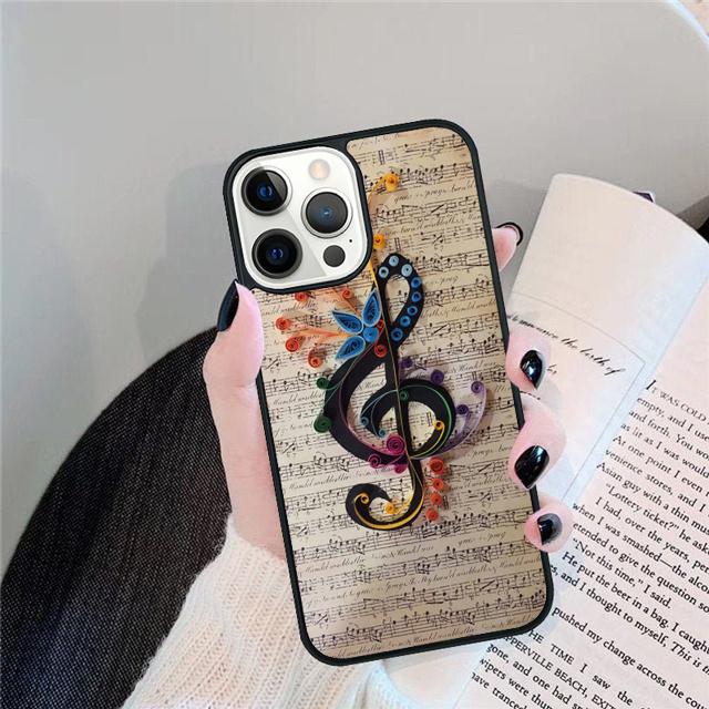 Music Notes Phone Case Cover For iPhone 17 Air 15 16 14 13 12 Pro Max 11 Pro Max Plus Coque Shell