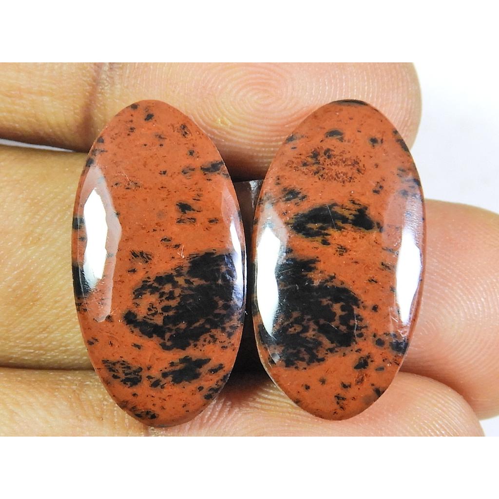 Natural Marconi Jasper Matched Pair Oval Cabochon Loose Gemstone 12X24X03MM SK-304