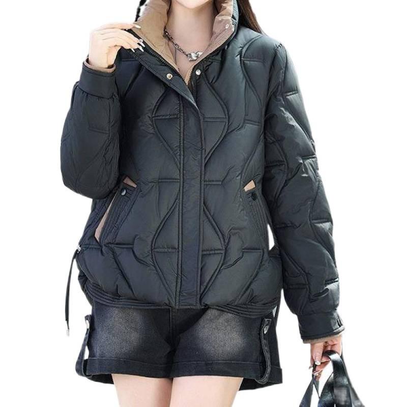 

Осінь та Зима Нова Молодіжна Мода Легкий та Тонкий Жіночий Одяг Корейська Версія Теплої Утеплювальної Куртки 2XL чорний