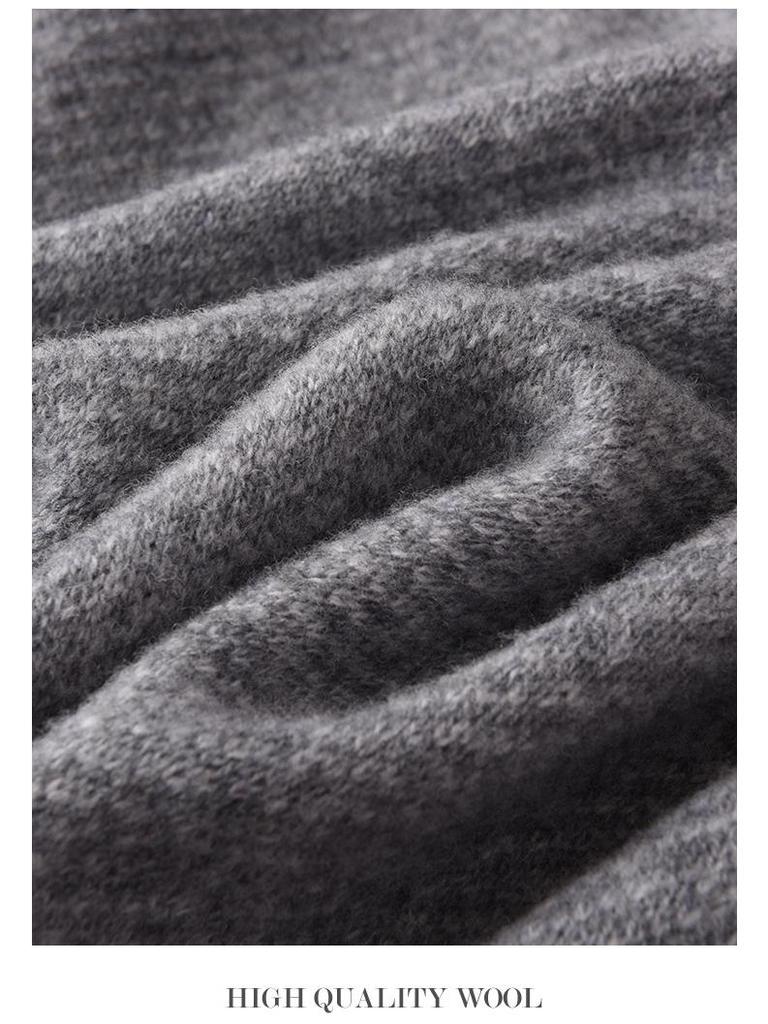 Men's Spring & Autumn Half-High Neck Zip Sweater - Casual, Versatile, Solid Color Pullover