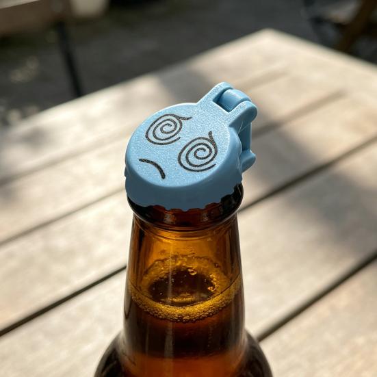 5Pcs 3D Printed Bottle Cap Marker, Reusable Bottle Marking, Multi Functional Drink Label for Party, Beer Soda Cover for Outdoor Camping