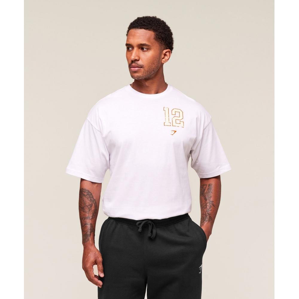 Gymshark Campus T shirT whiTe A4b2j Wb57