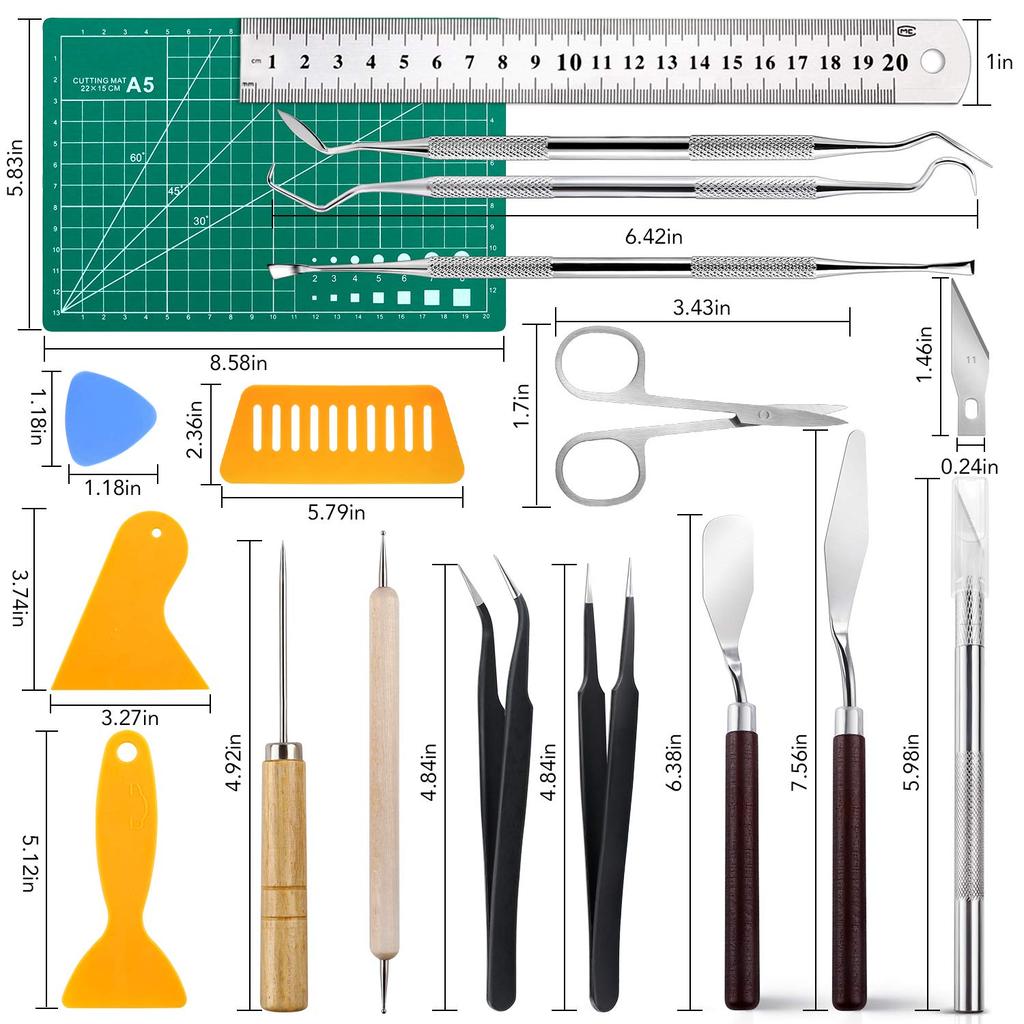 NEOACT Precision Craft Tool Vinyl Weeding Tool Kit for DIY Scrapbooking 28-Piece Set, Artwork, Cutting, Hobbies,