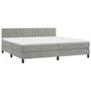 3141443 vidaXL Divan Bed and Mattress Light Grey 200x200cm Velvet