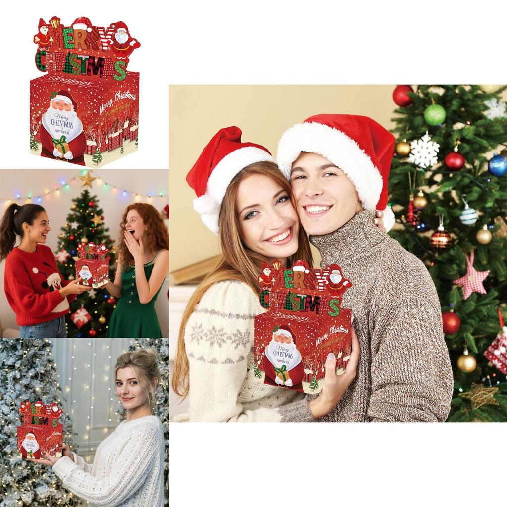 Weihnachten Weihnachtsmann Geschenkbox mit rotem Farbverlauf für Feiertags-Partydeko und zum Verschenken