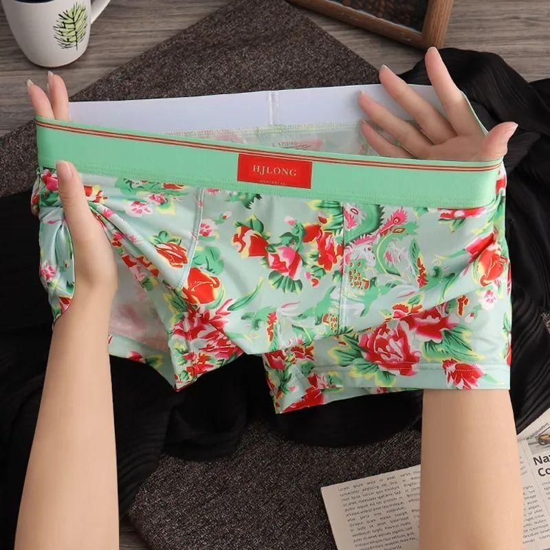 Northeast Dahua Trend Sommer Herrenunterwäsche Atmungsaktive Sport Jungen Boxershorts Persönlichkeit Boxershorts Eisseide Dünnschliff