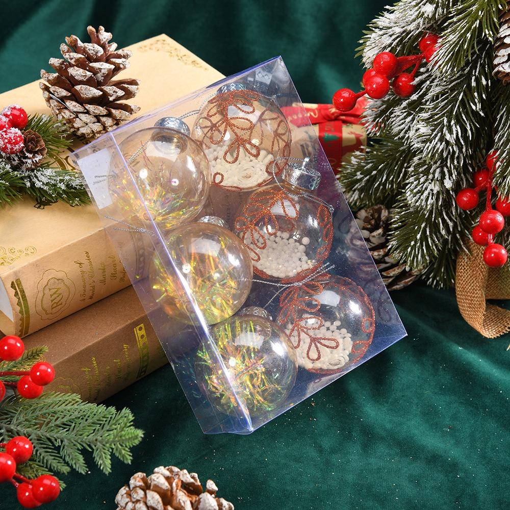 

6Pcs Plastic Christmas ornaments Hanging 6cm Christmas tree decoration Xmas Tree Decor золотий