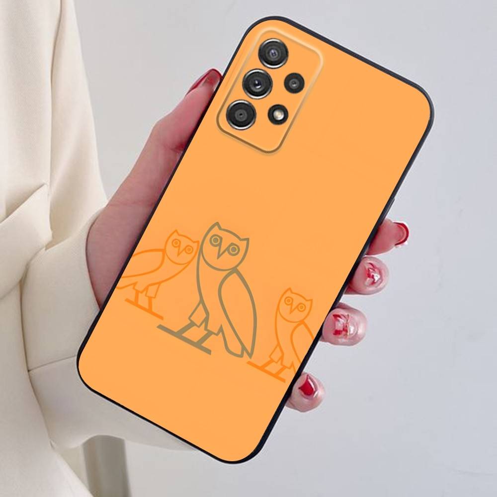 D-Drake O-OvO OWL Phone Case For Samsung S24,21,22,23,30,Ultra,20,Plus,Note,10,9,Black soft silicone case