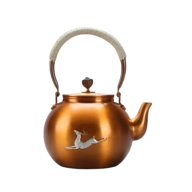 Handgefertigte Lila Kupfer Teekanne Haushalt Hochwertige Kochendes Wasser Hebebalken Kanne Reines Kupfer Kochende Teekanne Kung Fu Tee-Set