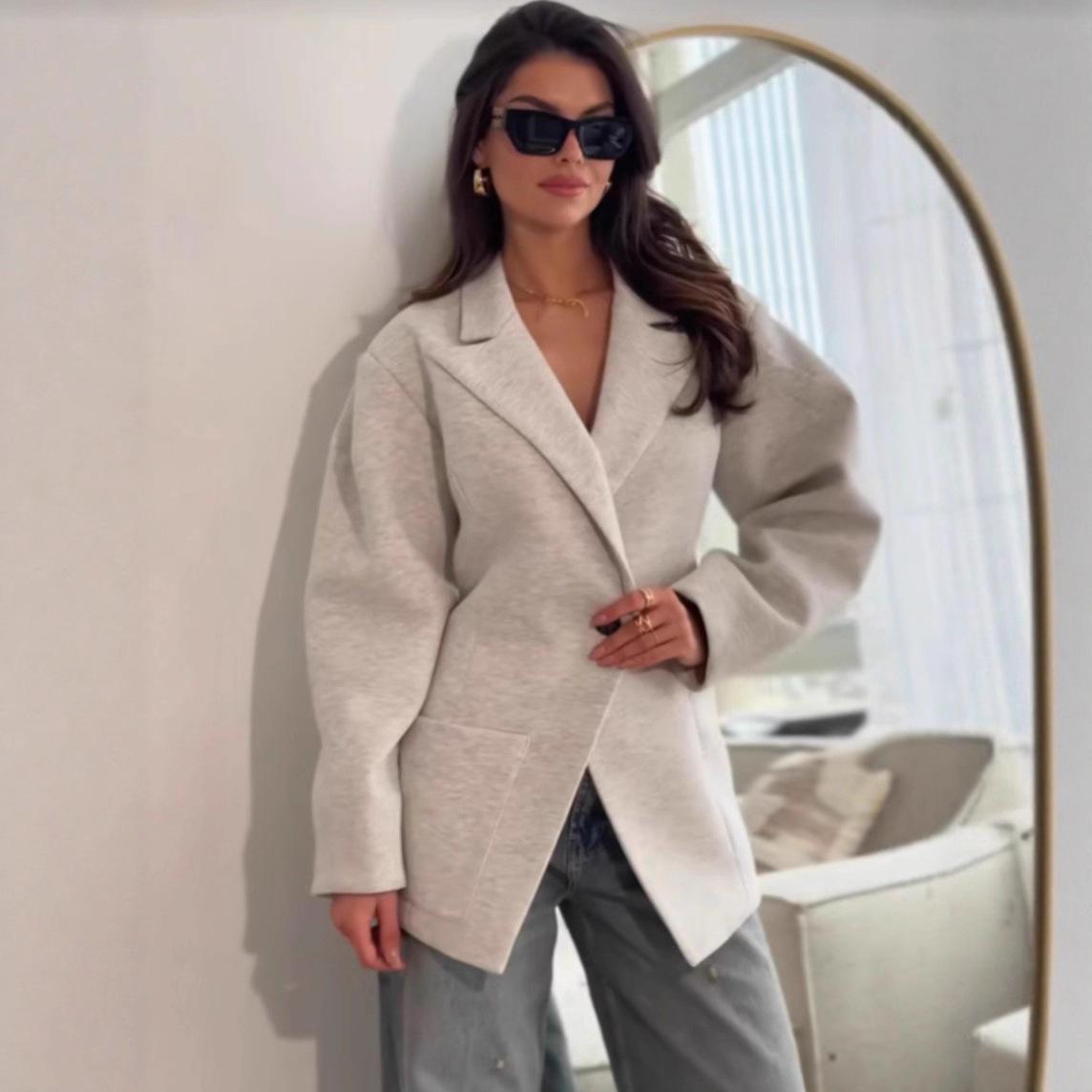

Autumn/Winter 2025 Women s Solid Wool Coat - European & American Style XXX-Large сірий колір