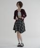 Margarine Fingers Unbalanced Check Skirt (Purple)