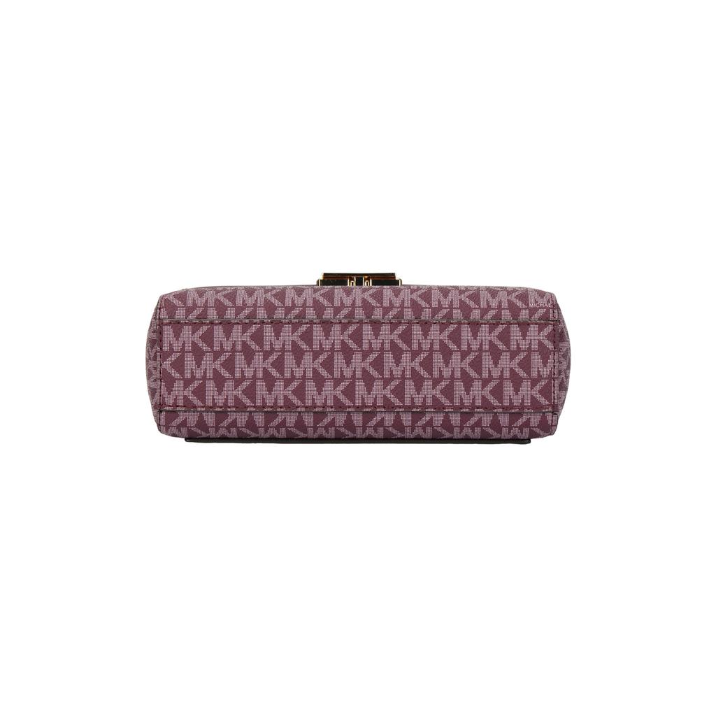 Michael Kors Lita Gold Letter Logo Lock Flap Chain Classic Monogram Leather Crossbody Bag Small Women crossbody bag Purple 35H0GXPC1V-BORDEAUX-MLT