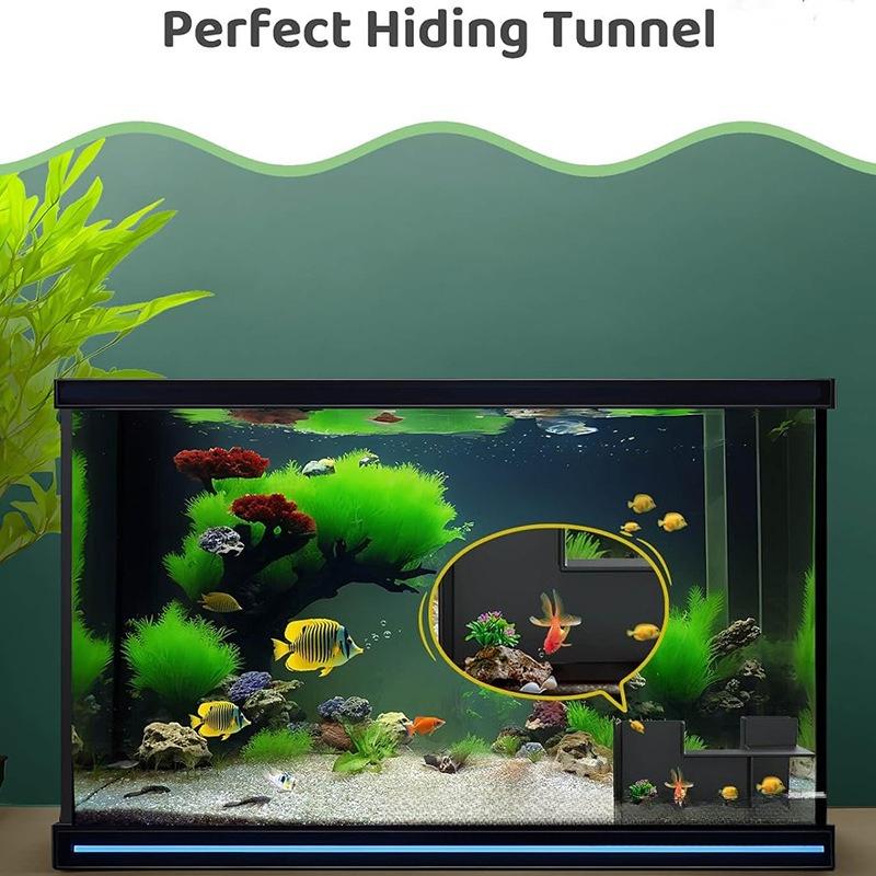 Fish Shrimp Hides Cave Aquarium Tunnel Underground Corner Shelter Aquarium Fish Tank Decoration Fish Shrimp Concealed Room