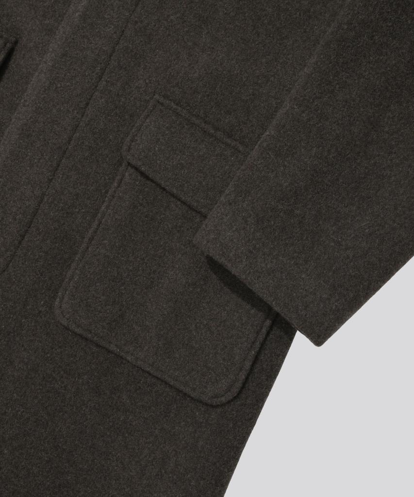 KIIMUIR [Drape Wool] Cashmere Blend Semi-Overfit Balmacaan Coat_Brown