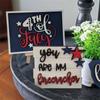8 Pcs Patriotic Tiered Tray Decor Bundle Wood Signs Independence Day Signs American Star Decor Veterans Day Red White Blue Decorations For Inde