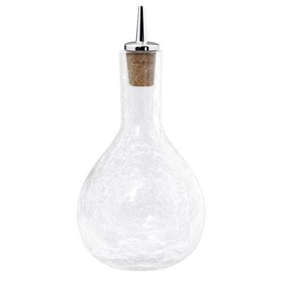 Glasflasche - ICH-ZAPFE.DE - Dash - Craquelé-Glas - Chrom-Ausgießer - 285 ml