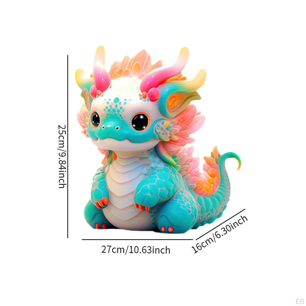 Dragon Figurine Resin Sculpture for Home Accent Tabletop Display