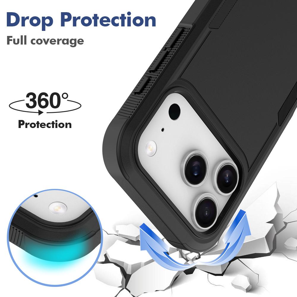 For iPhone 17 Pro Case 2 in 1 PC + TPU Shockproof Phone Cover