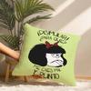 Cartoon M-Mafaldas Pillow Case Short Plush Print Cushion Cover Square Throw Pillow Covers Sofa Home Decor