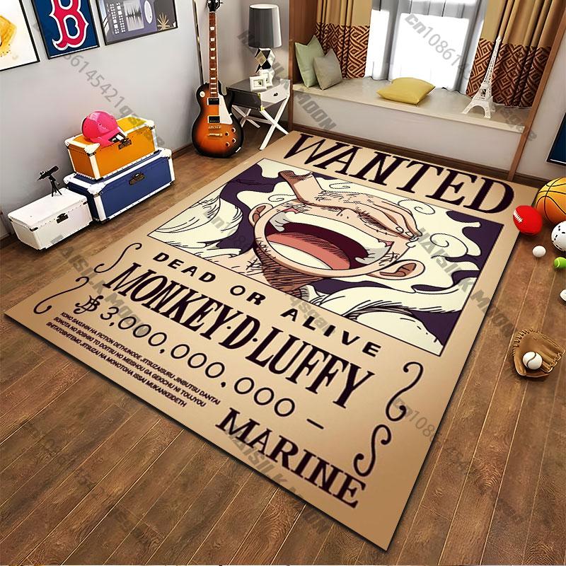 One Piece Luffy Bounty Poster Rug, Suitable for Living Room, Bedroom, and Sofa Decoration, and Can Also Be Used As a Non-slip Play Mat for Children.