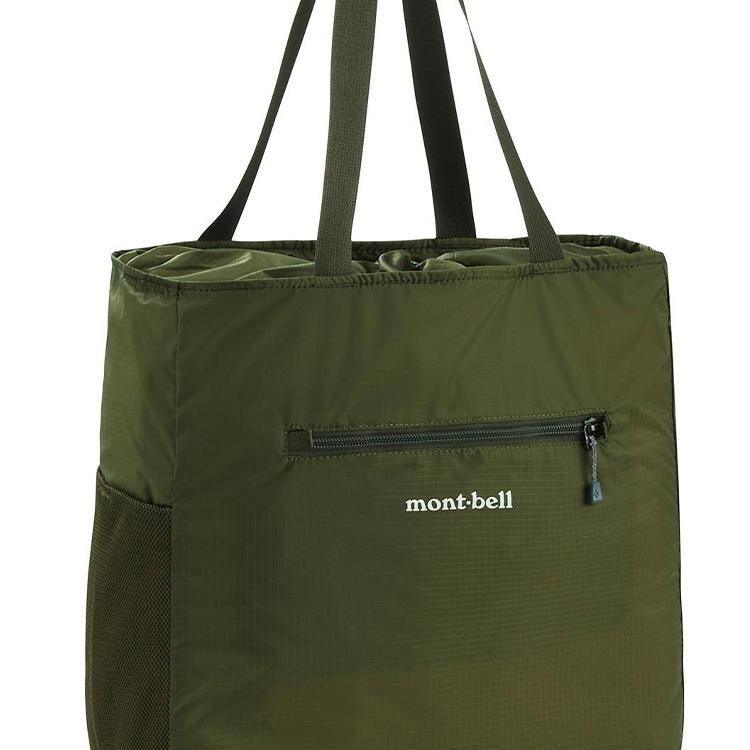MONTBELL 21 L Shopping Bag Tote One Shoulder Handbag Nylon Khaki Green Unisex