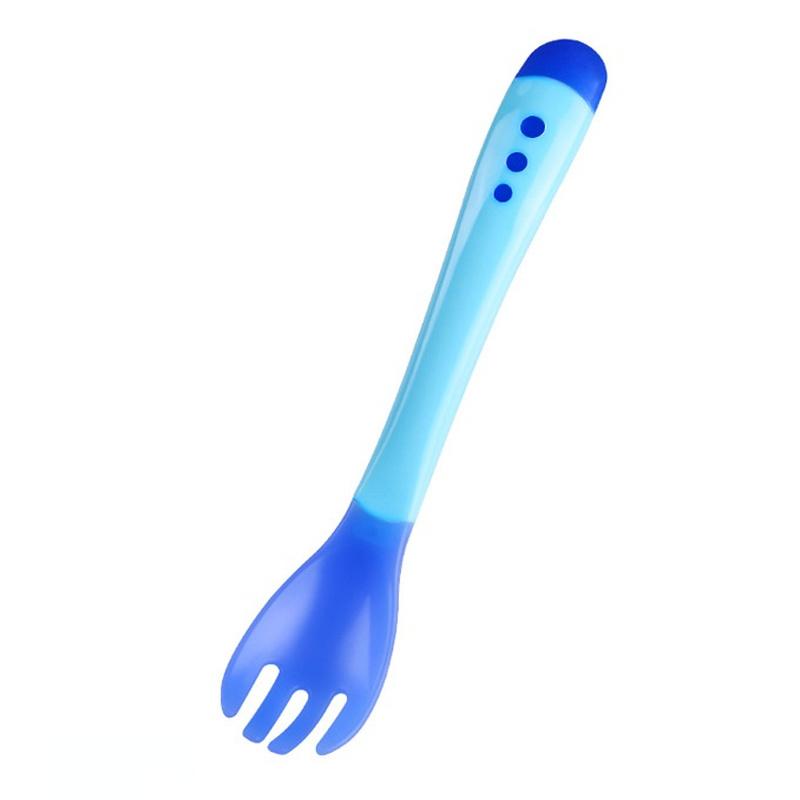 Baby Temperature Change Fork Spoon Small Toddlers Utensils Plastic Baby Spoons Infant Feeding Tool Heat Sensitive Kids Tableware