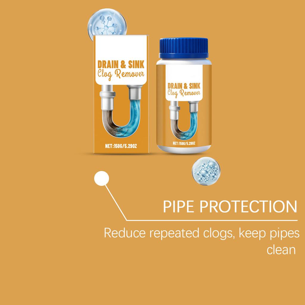 DrainCleaner, Powerful Foaming Clog Remover For Kitchen Sink, Bathroom & Shower Drains,Multi-Purpose Pipe Cleaning Powder For Fast-Acting Results