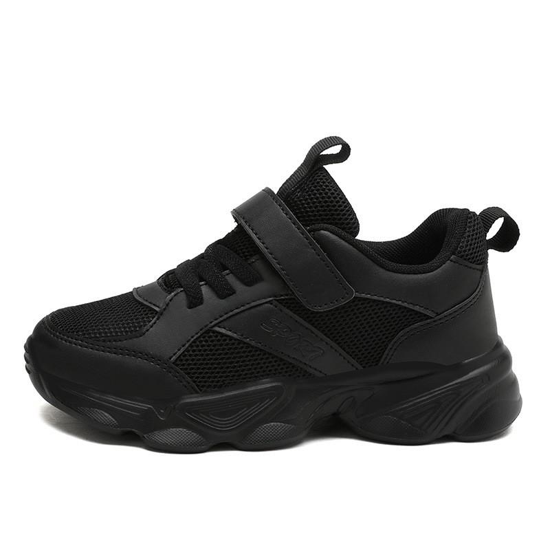 Kids Lightweight Breathable Mesh Running Shoes Boys Girls Black White Casual Sneakers Kids Sneakers