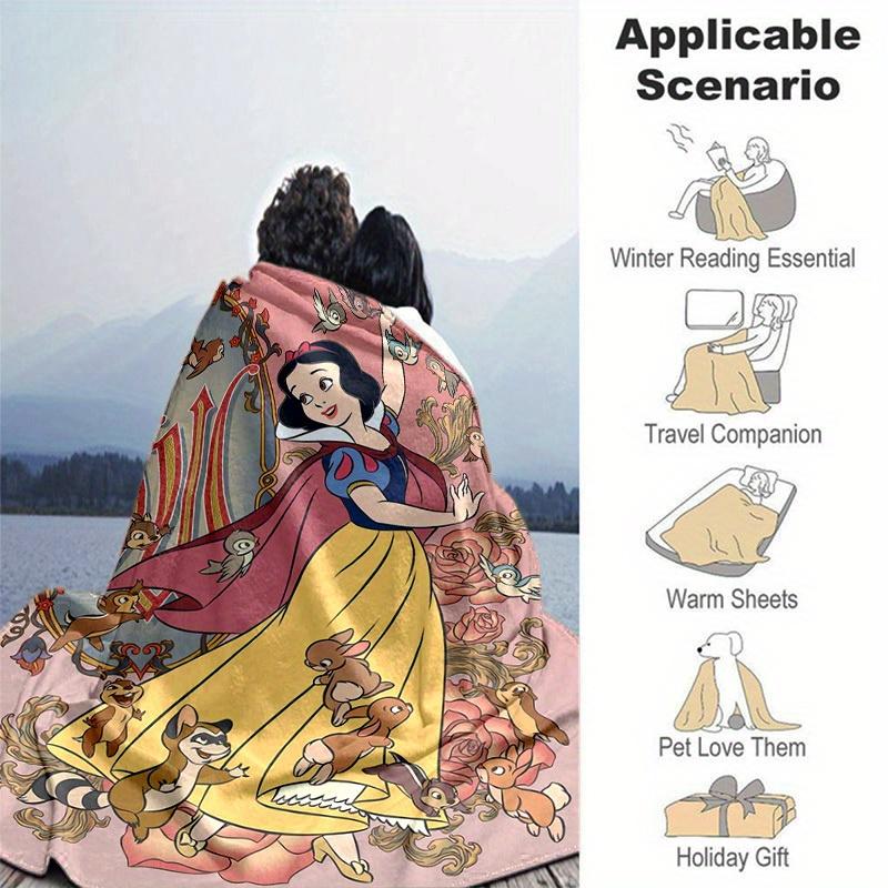 1pc, Snow White's Enchanted Forest Home Decor Blanket: A Cozy Flannel Throw for Your Bedroom, Living Room, or Outdoor, Sofa Blanket, Travel Cover